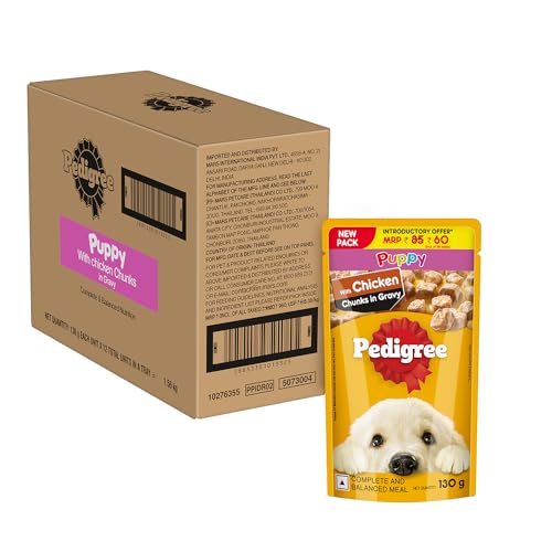 Pedigree Puppy Wet Dog Food with Chicken Chunks in Gravy (Pack of 12)