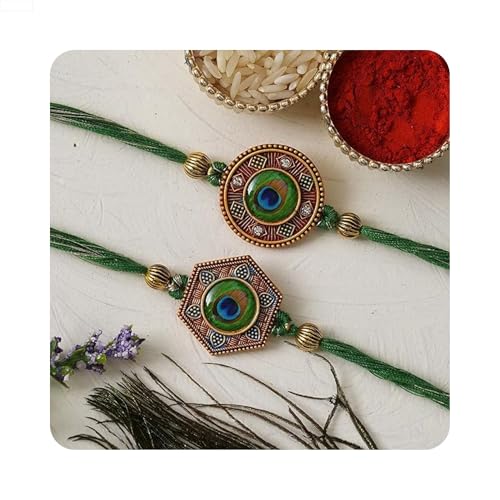 eCraftindia Unisex Adult Set Of 2 Peacock Feather De
