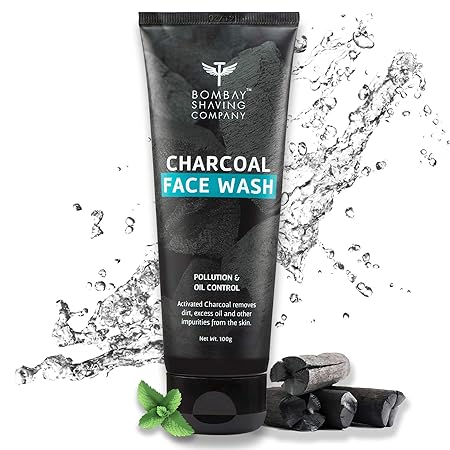 Bombay Shaving Company Charcoal Face Wash for Men Anti Pollution and Brightening Oil Control Face Wash For Men, Pack of 2