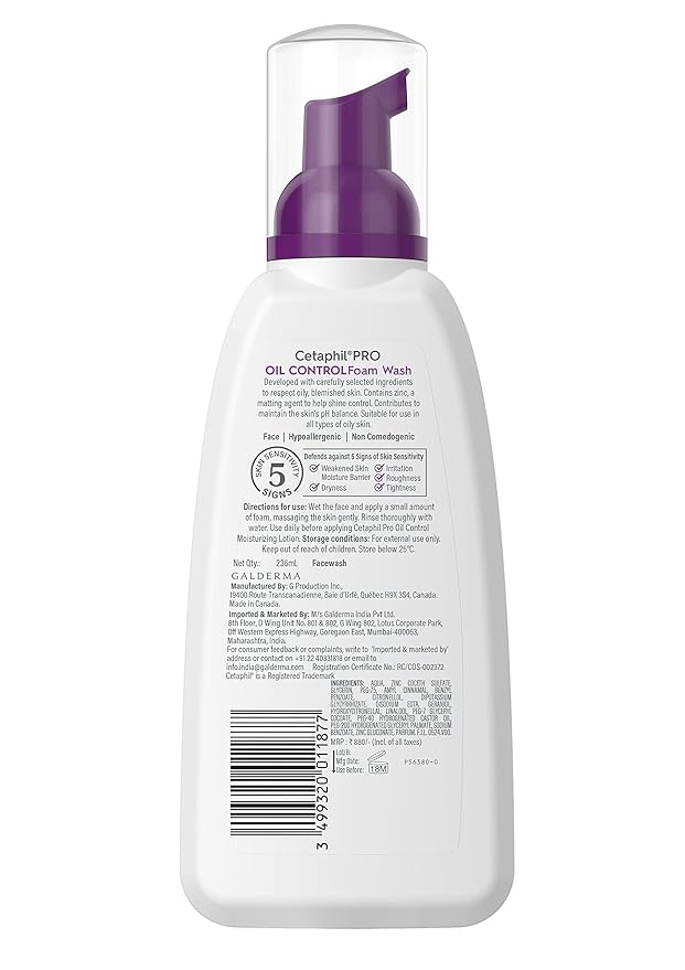 Cetaphil PRO Oil Control Foam Face Wash for Acne & Oily Prone Skin