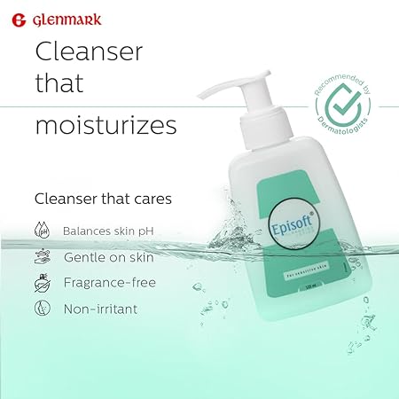 Episoft Glenmark Episoft Cleansing Lotion For Sensitive&Dry Skin IGentle Cleanser For skin Removes Excess Oil