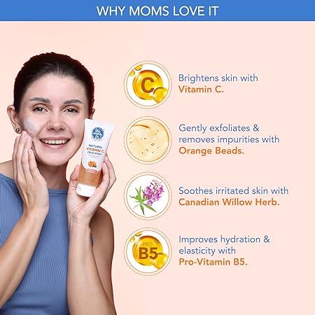 The Moms Co Natural Simple Vitamin C Face Wash for Women & Men Clean & Glowing Skin