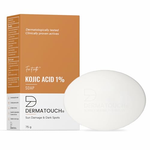 Dermatouch Kojic Acid 1% Soap with Glutathione, For Pigmentation & Sun damage, Soap for Men & Women