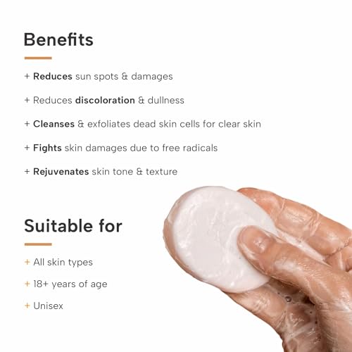 Dermatouch Kojic Acid 1% Soap with Glutathione, For Pigmentation & Sun damage, Soap for Men & Women