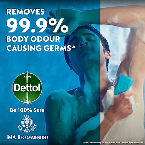 Dettol Icy Cool Bathing Soap Bar With 2x Menthol, Pack of 4