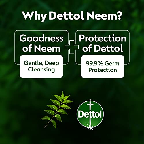 Dettol Neem Bathing Soap Bar With Pure Neem Oil, Pack of 4