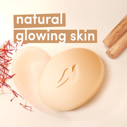 Dove Sandalwood Beauty Bar for Naturally Glowing Skin with 100% Natural Origin Sandalwood and Real Saffron Extracts
