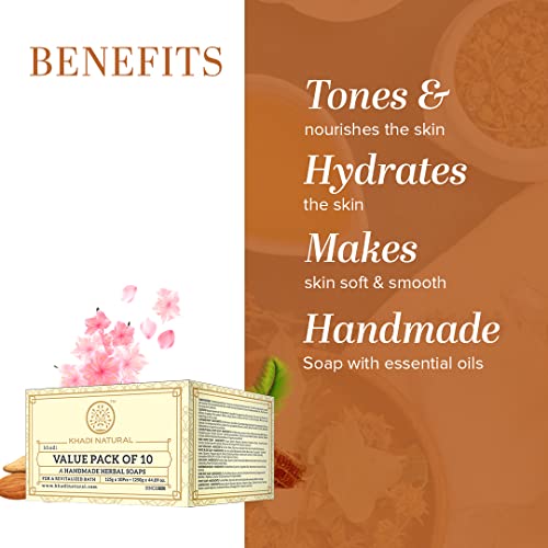 Khadi Natural Handmade Herbal Soap Combo Assorted Natural Soap Gift Set, Pack of 10