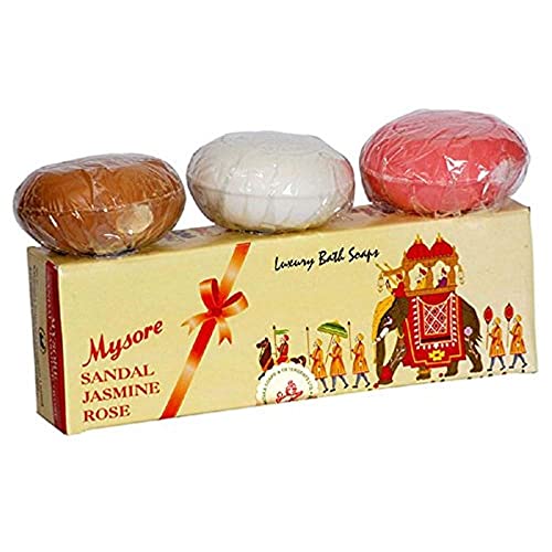 Mysore Sandal, Jasmine And Rose Soap, Pack of 3