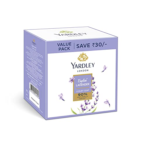 Yardley London English Lavender Luxury Soap Daily Bathing Soap For Women, Pack of 3