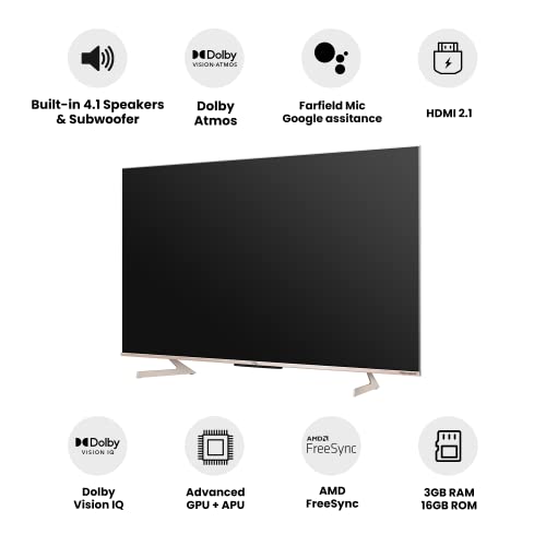 Vu 65 inches The Masterpiece Glo Series 4K Ultra HD Smart Android QLED TV