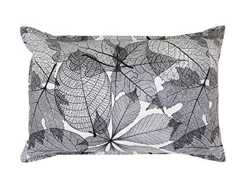 Airwill 100% Cotton Floral Pattern Flap Pillow Covers (46x69cm)(Black, Pack of 2 Pieces)