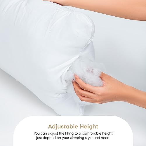 MY ARMOR Microfiber Pillows Set 2, Soft - 16 x 24 Inches -White