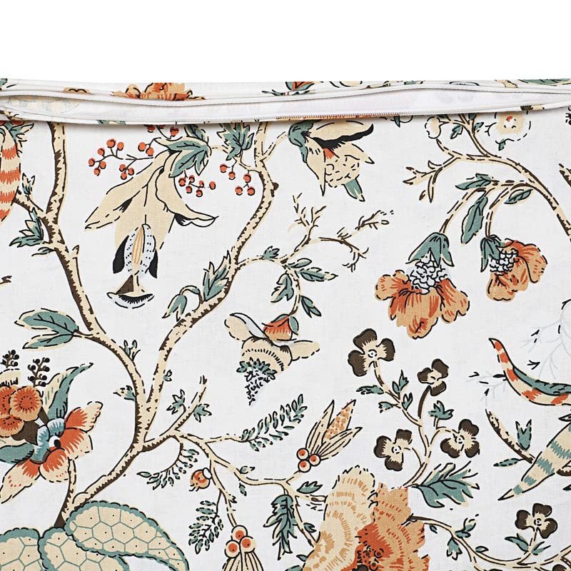 Texstylers Floral Pure Cotton Set of 2 Pcs Jaipuri Print 12" x 18" Small Cushion Pillow Covers, Mustard