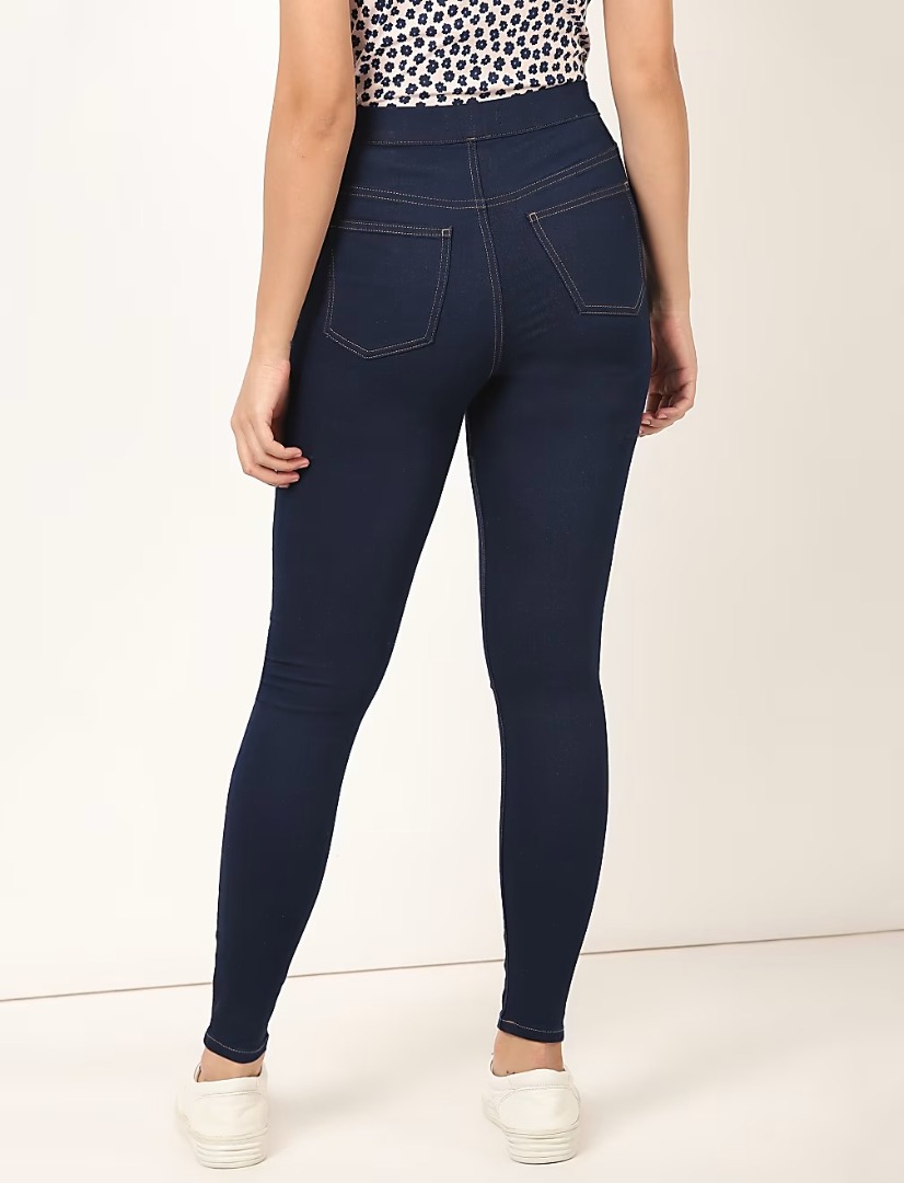 M&S Solid Regular Fit Jeggings For Women (Indigo Mix)