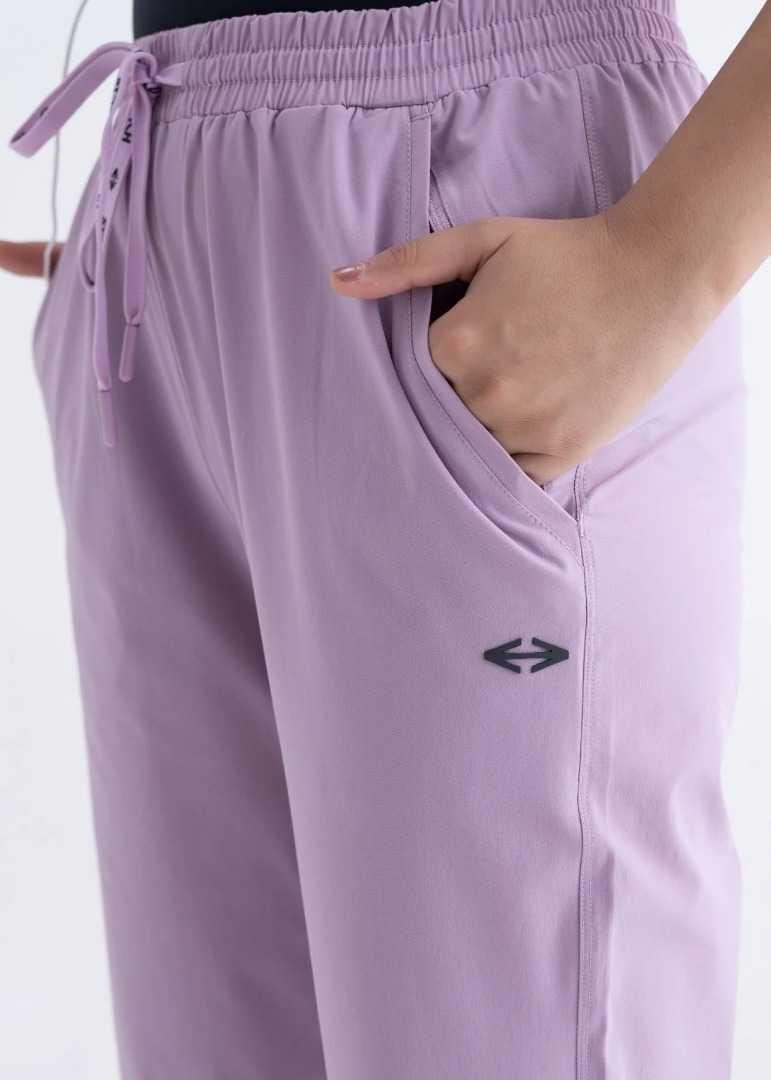 STRCH Nylon Women Sleek Zip Pants - Lavender