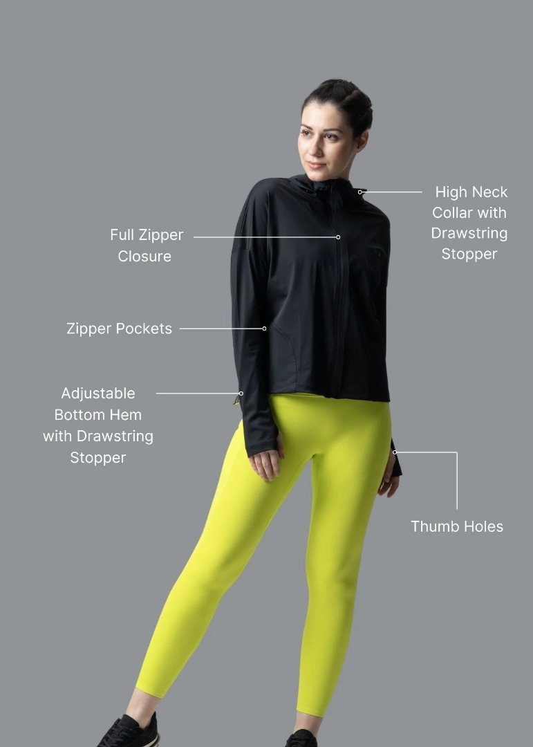 STRCH Zip Flex Jacket For Women - Black