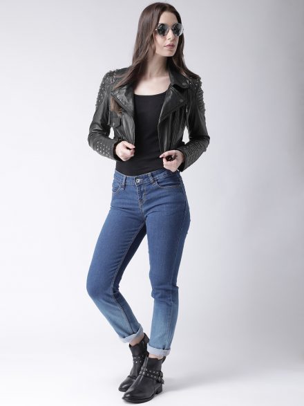 Embellished Leather Jacket