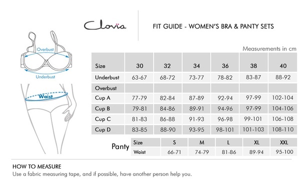 Clovia Bra Size Chart