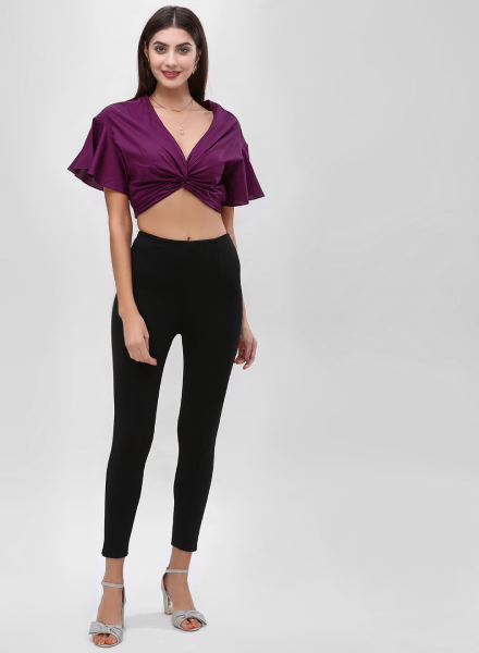 ront Knotted Plum Top