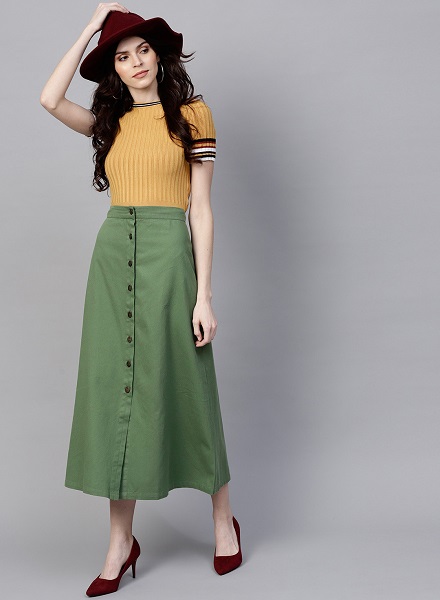 Midi A-Line Skirt